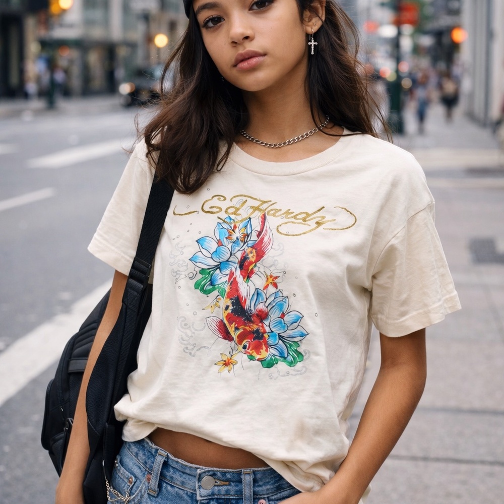 Ed Hardy Baby Tee Size M